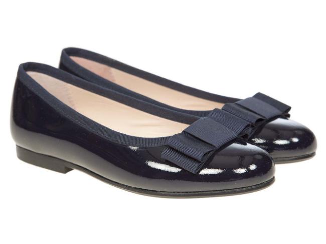 Picture of Panache Ballerina Bow Pump - Navy Blue Patent