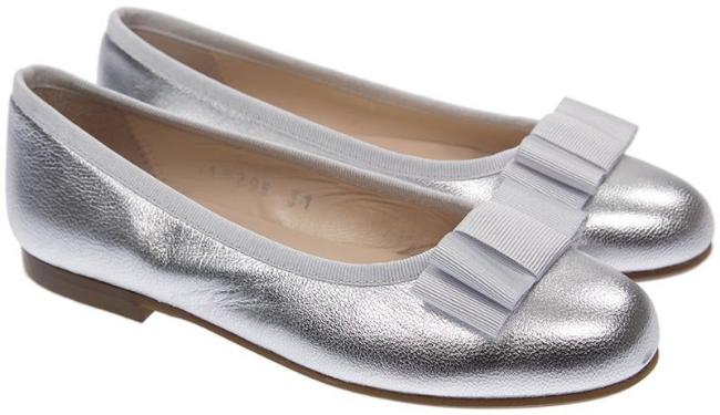 Picture of Panache Ballerina Bow Pump - Metalic Silver Leather