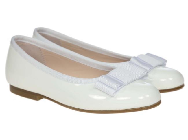 Picture of Panache Ballerina Bow Pump - White Patent