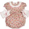 Picture of Sal&Pimenta Girls Red Riding Floral Bow Romper - Red