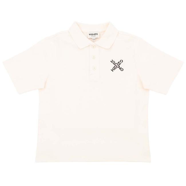 Picture of Kenzo Kids Boys Logo Polo Shirt - Off White