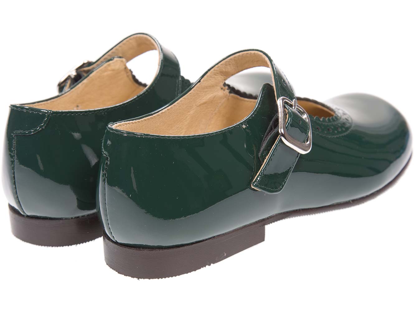 Panache Girls Mary Jane Shoe Dark Green Patent