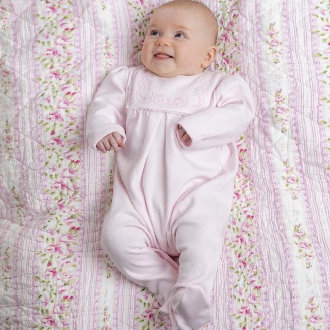 Picture of Emile Et Rose Girls Angie Embroidered Babygrow - Pink 