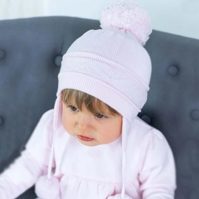 Picture of Emile Et Rose Griffin Knitted Pom Pom Hat - Pink