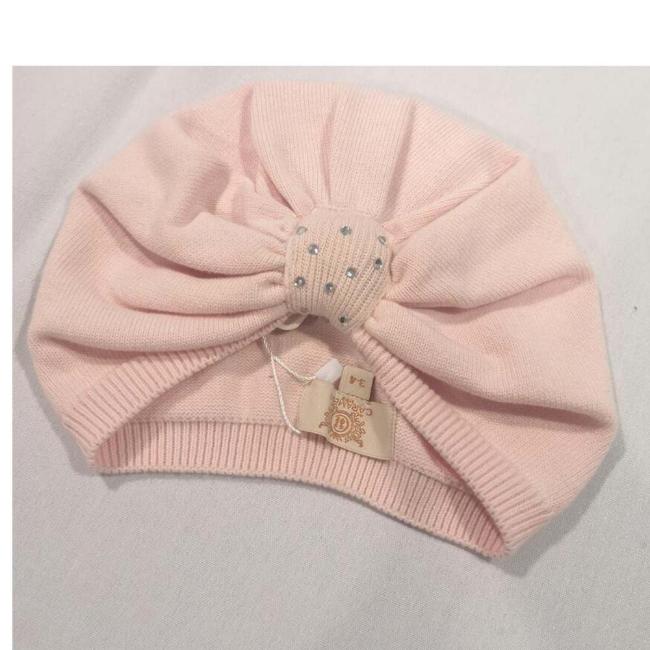 Picture of Caramelo Kids Diamante Big Bow Cotton Blend Turban - Pink