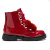 Picture of Lelli Kelly Unicorn Pom Pom Ankle Boot - Red Patent