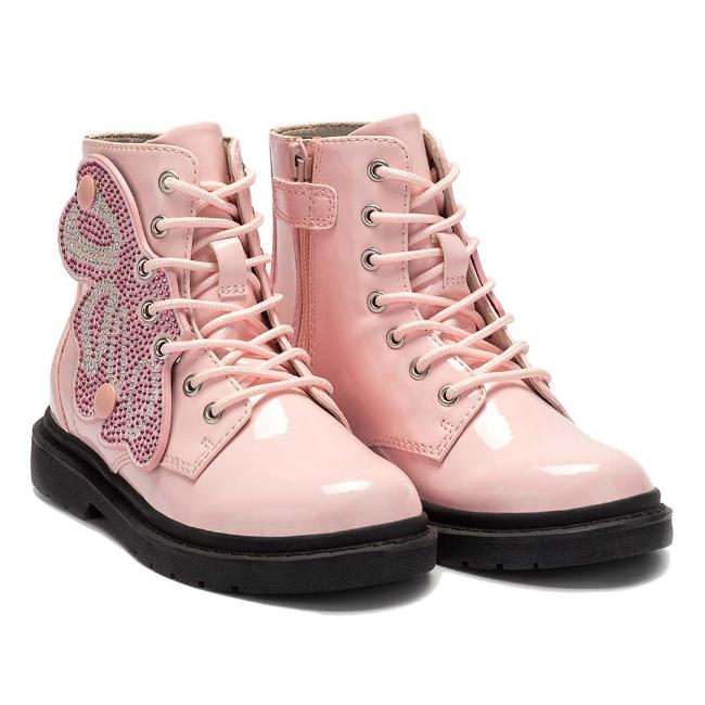 Picture of Lelli Kelly Diamante Fairy Wings Ankle Boot - Pink Patent