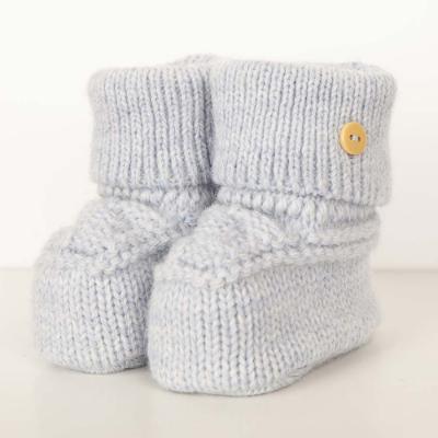 Picture of Caramelo Kids Knitted Booties With Button - Sky Blue