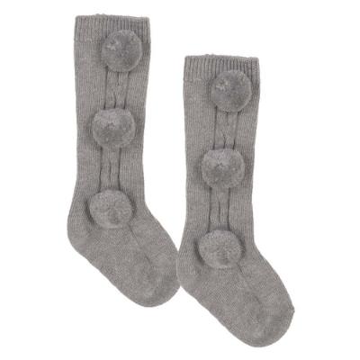Picture of Caramelo Kids Knitted Pom Pom Socks - Grey