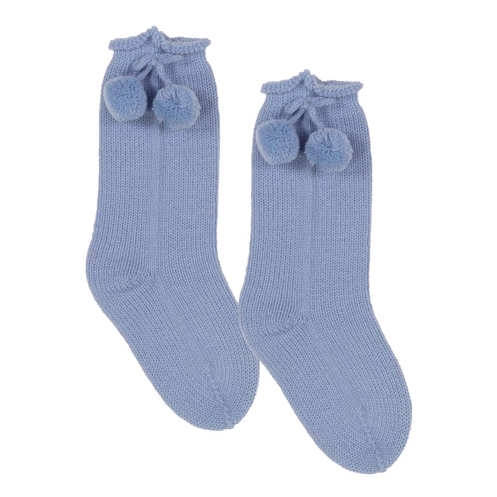 Baby knee high socks with pom poms sales