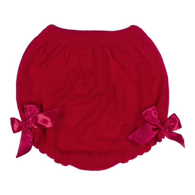 Picture of Juliana Baby Clothes Knitted Bottoms With Satin Bows - Red
