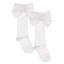 Picture of Meia Pata Extra Large Velvet Bow Knee Socks - White