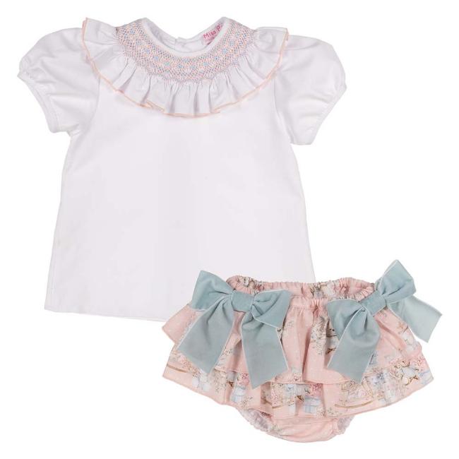 Picture of Miss P Smocked Blouse With Bear Jam Pants - Pale Pink