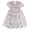 Picture of Miss P Smocked Ruffle Collar Toile De Joy Dress - Blue Green
