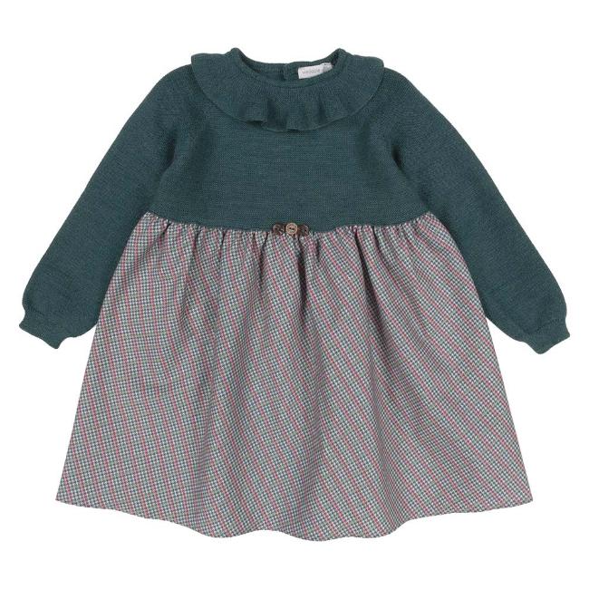 Picture of Wedoble Knitted Ruffle Collar Dress - Teal Green