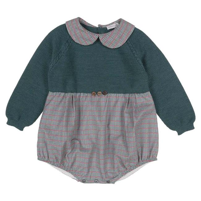 Picture of Wedoble Boys Knitted Romper - Teal Green