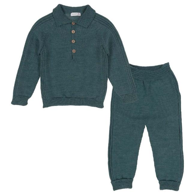 Picture of Wedoble Boys Knitted Trouser Set - Teal Green