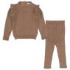 Picture of Wedoble Girls Ruffle Top & Leggings Set - Camel
