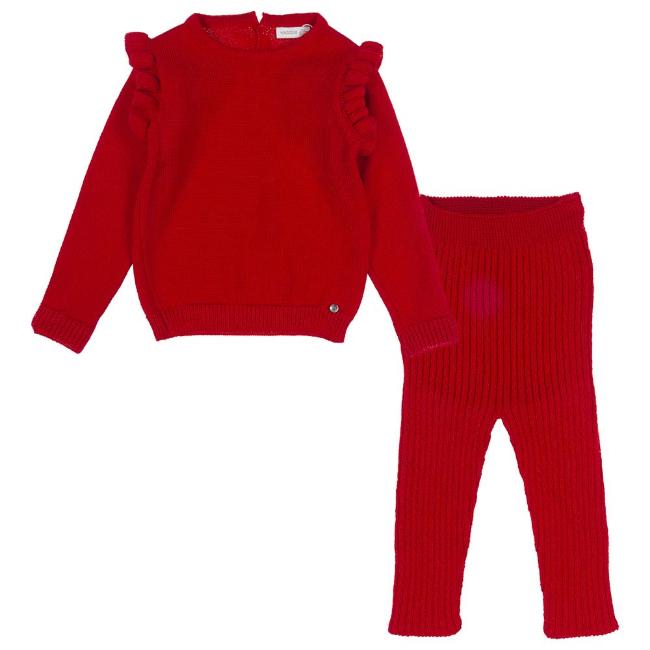 Picture of Wedoble Girls Ruffle Top & Leggings Set - Red