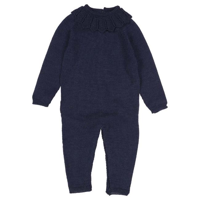 Picture of Wedoble Baby Girls Knitted Wool Playsuit - Navy