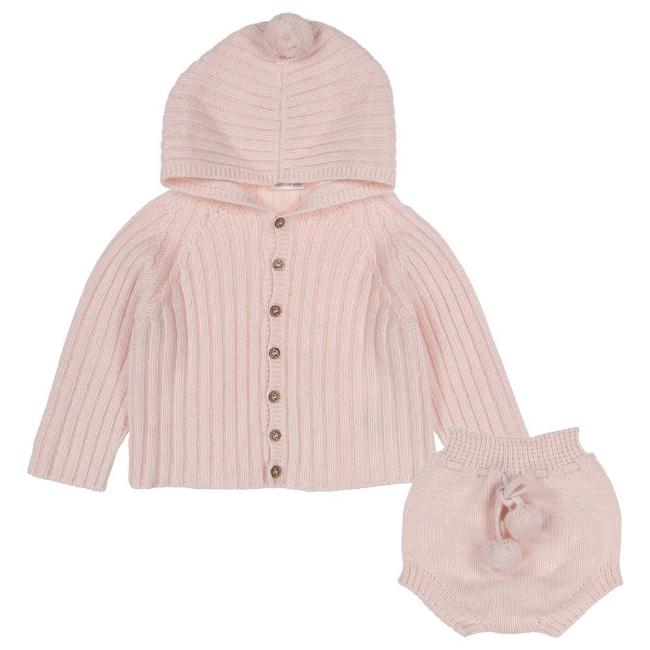 Picture of Wedoble Baby Girls Pom Pom Cardigan & Bottoms Set - Pink