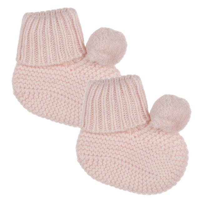 Picture of Wedoble Baby Girl Knitted Pom Pom Booties - Pink