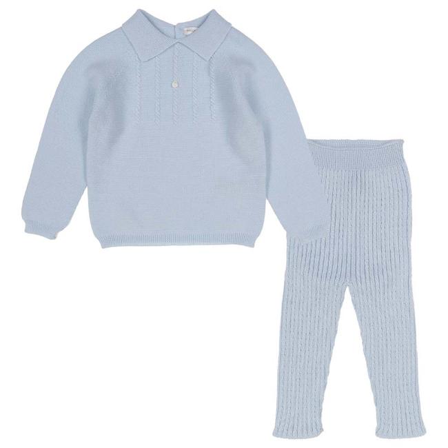 Picture of Wedoble Baby Boy Twisted Cable Top & Leggings Set - Pale Blue