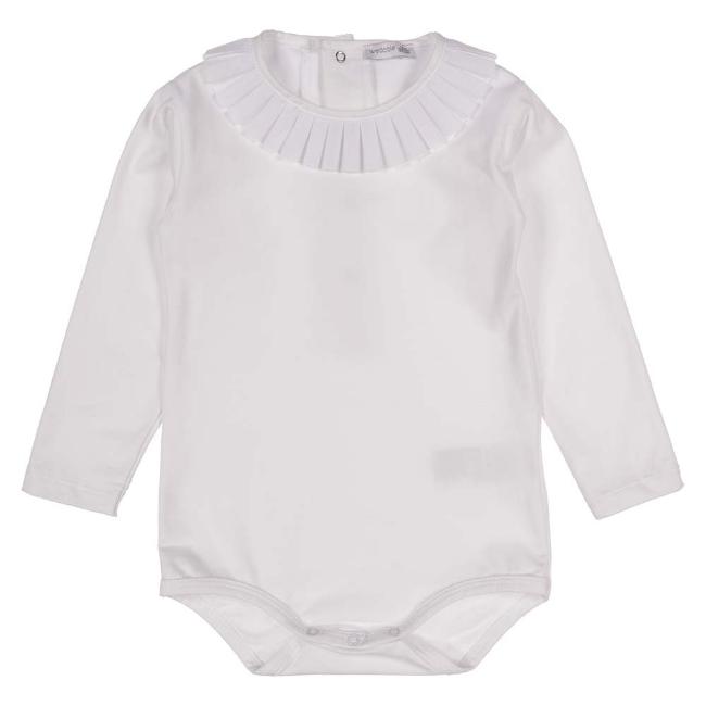 Picture of Wedoble Baby Girls Pleated Collar Bodysuit - White