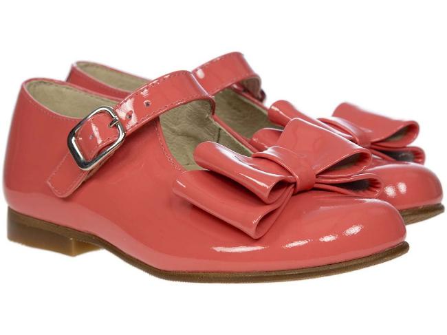 Picture of Panache Double Bow Mary Jane Shoe - Coral Pink