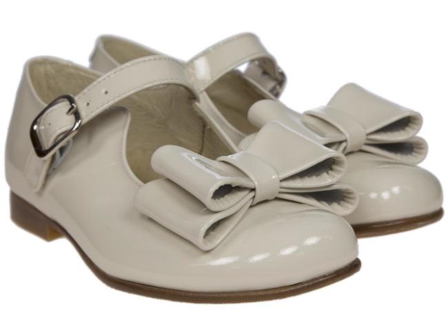 Picture of Panache Girls Double Bow Mary Jane Shoe - Beach Cream