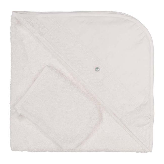 Picture of Purete du... bebe Embroidered Towel & Wash Mit Set - White