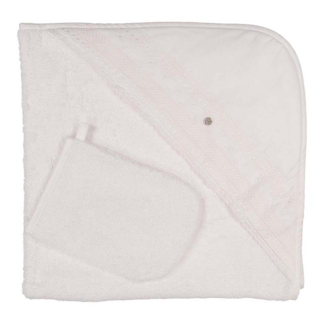 Picture of Purete du... bebe Embroidered Towel & Wash Mit Set - Ivory
