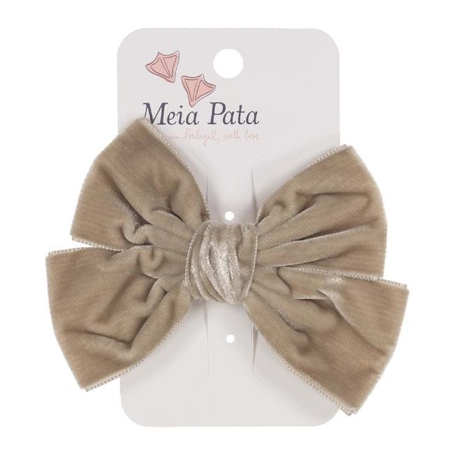 Picture of Meia Pata Velvet Bow Hairclip - Beige
