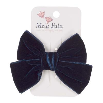 Picture of Meia Pata Velvet Bow Hairclip - Navy