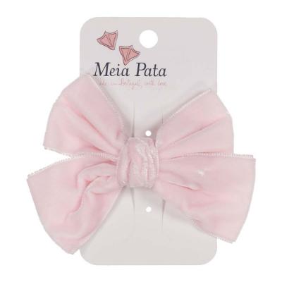 Picture of Meia Pata Velvet Bow Hairclip - Baby Pink