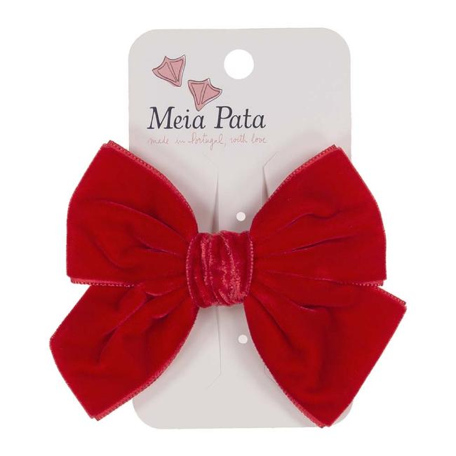 Picture of Meia Pata Velvet Bow Hairclip - Red