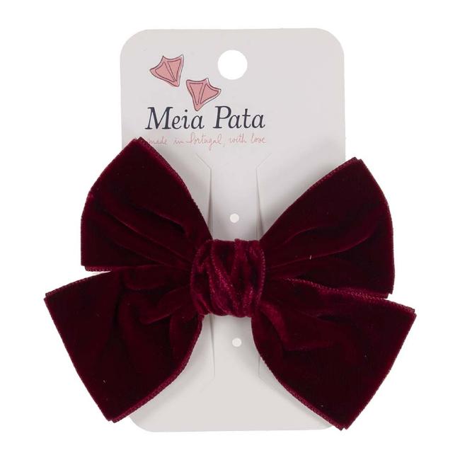 Picture of Meia Pata Velvet Bow Hairclip - Bordeaux