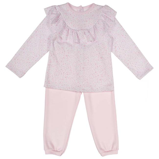 Picture of Rapife Girls Floral Ruffle Loungewear Set - Pink