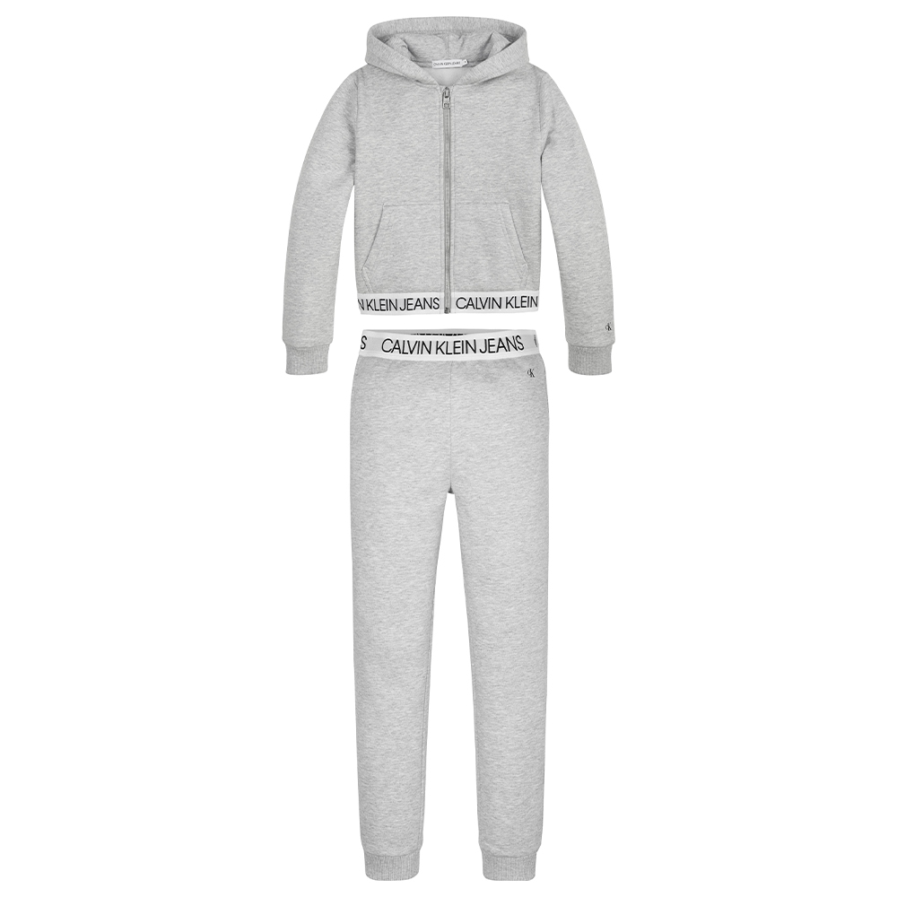 Calvin Klein Jeans Girls Logo Tape Zip Tracksuit - Grey. Children's  Designer Clothes & Shoes | Panache Kids Genuine Designerwear for Girls,  Boys & Babies