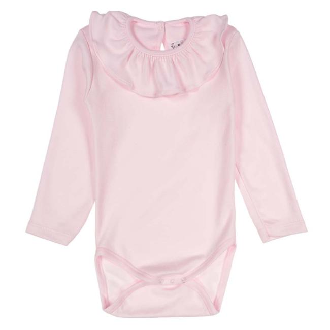 Picture of Rapife Baby Girls Long Sleeve Ruffle Collar Bodysuit - Pink
