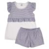 Picture of Rapife Girls Stripe Ruffle Top & Shorts Set - Navy Blue