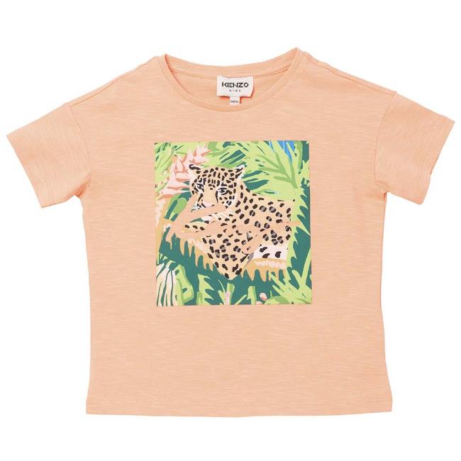 Picture of Kenzo Kids Panel Tiger T-shirt - Orange
