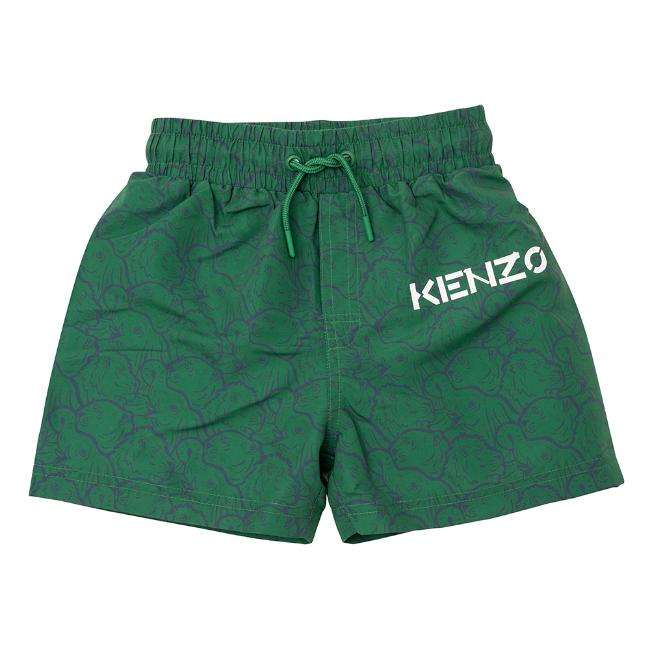 Picture of Kenzo Kids Boys Tiger Logo Swim Shorts - Green