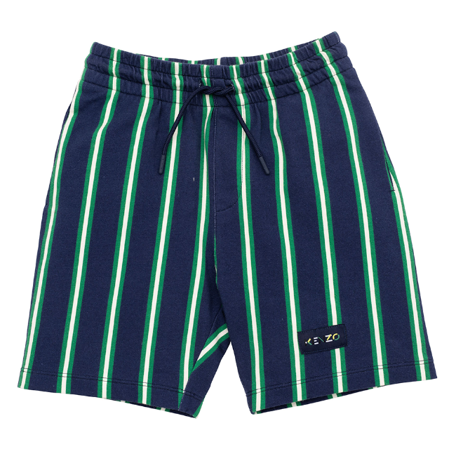 Picture of Kenzo Kids Boys Striped Jersey Shorts - Navy