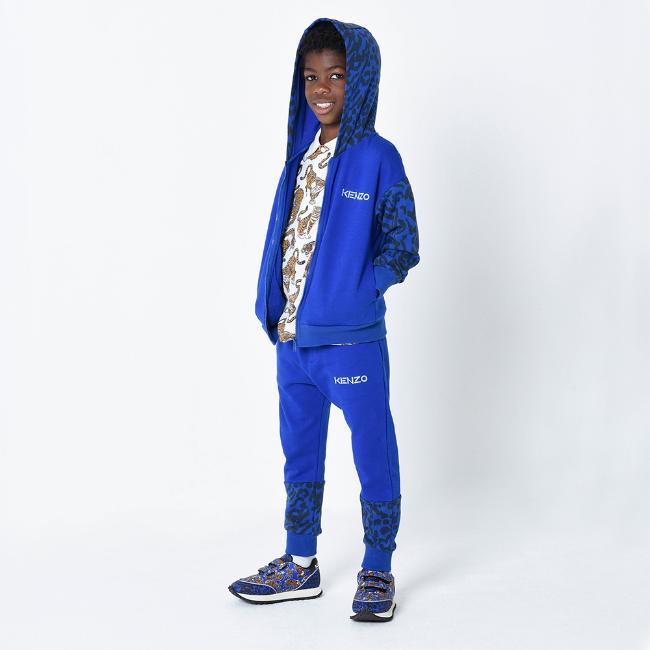 Picture of Kenzo Kids Boys Logo Leopard Tracksuit - Blue 