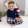 Picture of Rapife Boys Check Pocket Top Loungewear Set - Navy