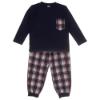 Picture of Rapife Boys Check Pocket Top Loungewear Set - Navy