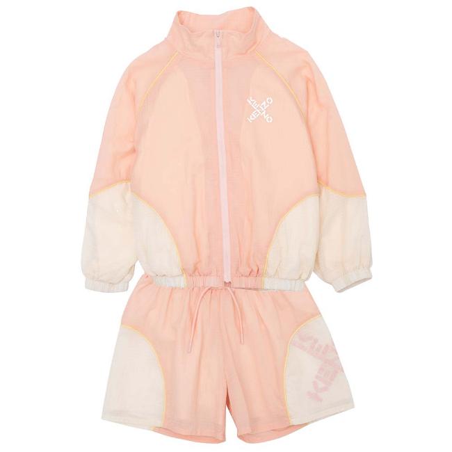 Picture of Kenzo Kids Girls Cross Logo Tracksuit - Pink