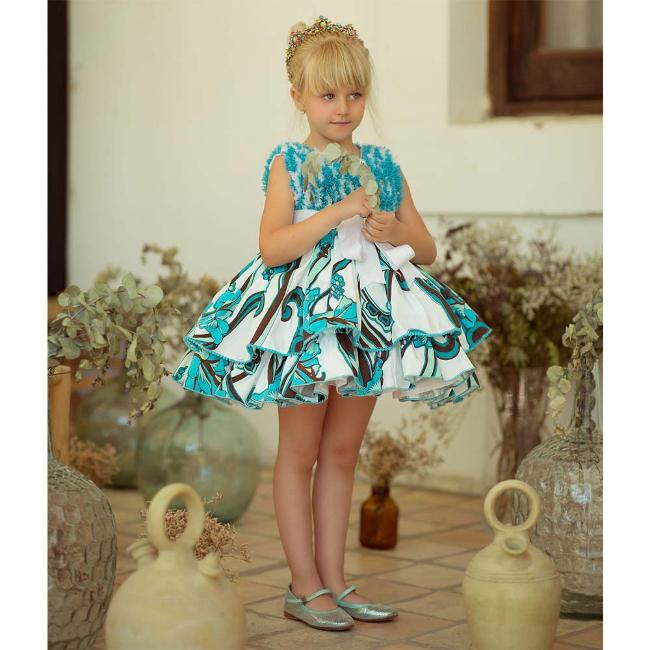 Picture of Meriche Alta Costura Rubens Dress & Headband Set - Turquoise