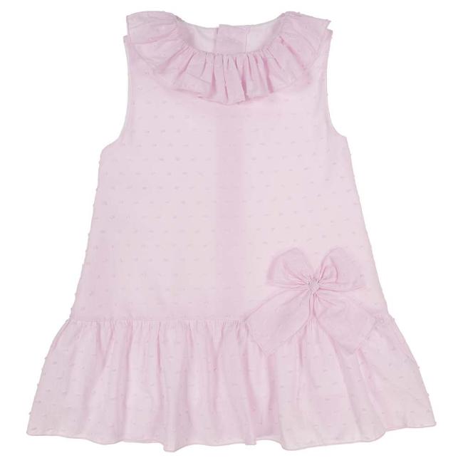 Picture of Miss P Girls Ruffle Collar A Line Plumetti Dress - Pink